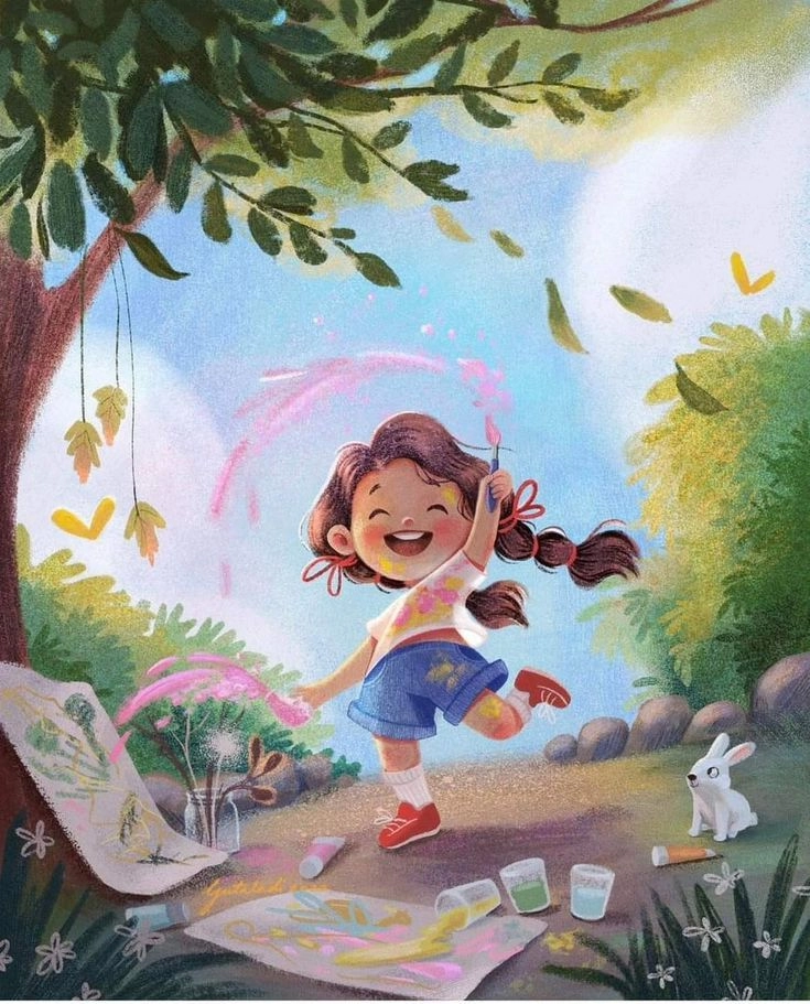 Sắc màu tuổi thơ trong Bài thơ Bé làm họa sĩ