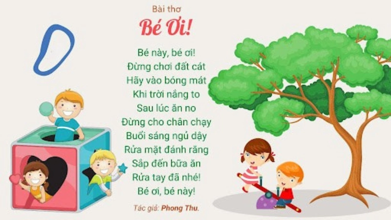 Bài thơ Bé ơi là lời nhắn gửi dịu dàng dành cho trẻ nhỏ