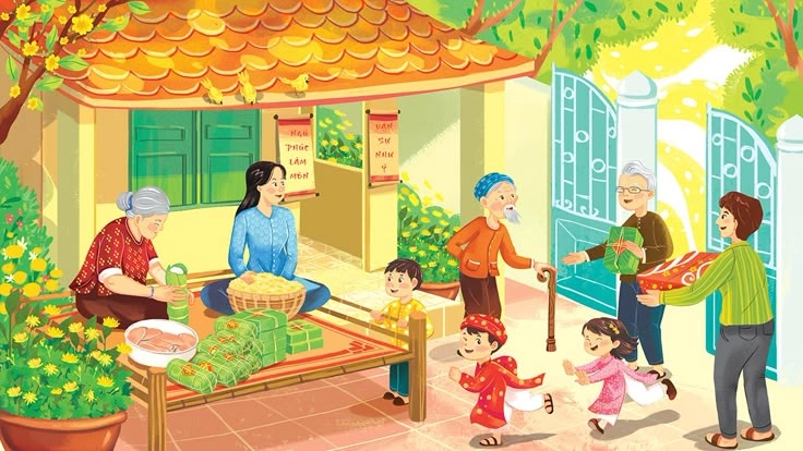 Rộn ràng tiếng cười Bé chúc nhà mình