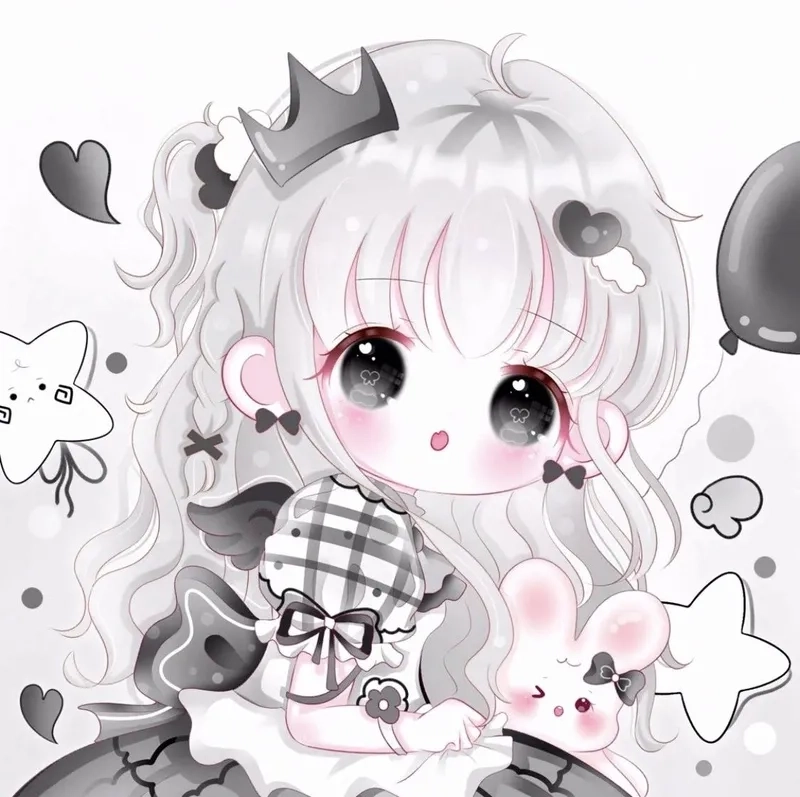 Ảnh avatar nữ chibi đẹp nét vẽ tinh tế 