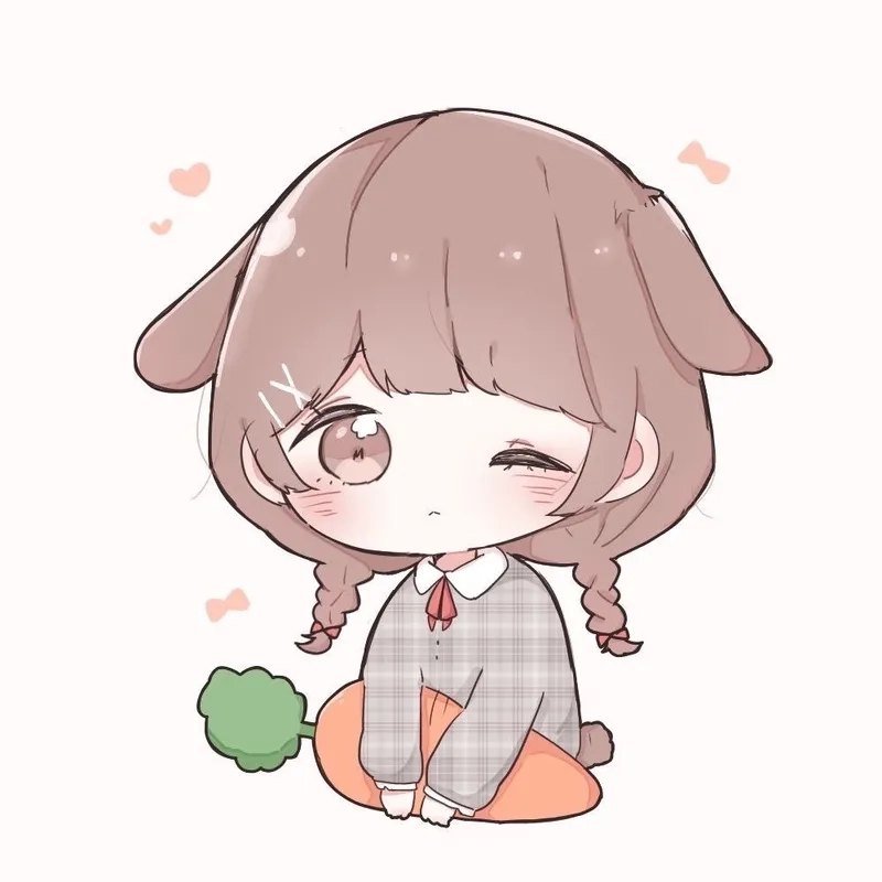 Avatar nữ chibi cho con gái phong cách dễ thương 