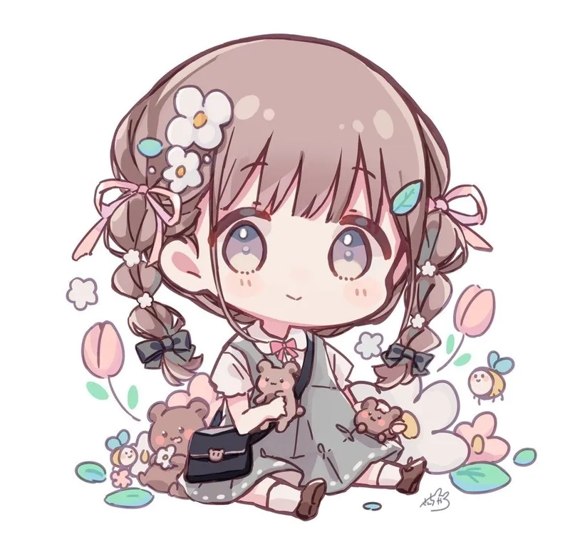 Avatar nữ chibi dễ thương phong cách kawaii 