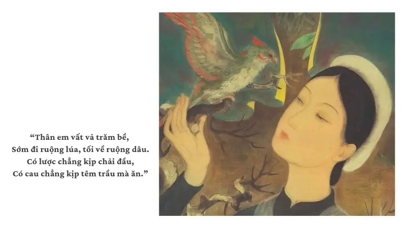 Thân em vất vả trăm bề, Sớm đi ruộng lúa, tối về ruộng dâu