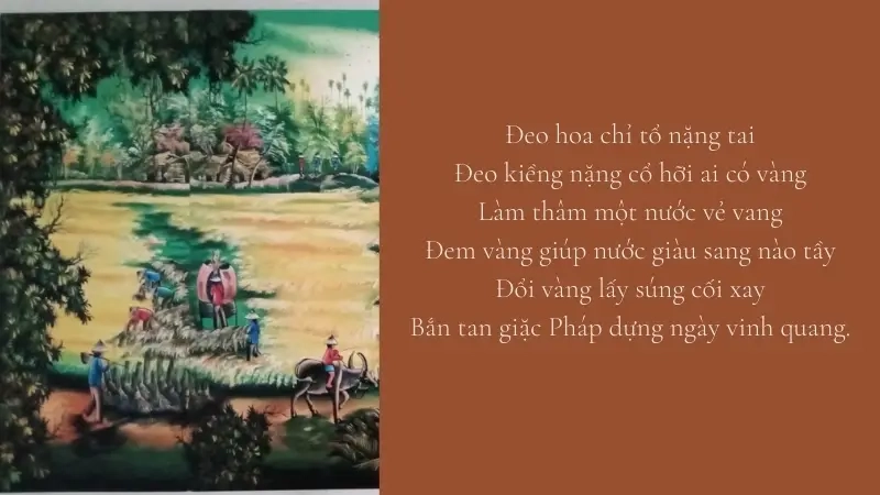 Đeo hoa chỉ tổ nặng tai Đeo kiềng nặng cổ hỡi ai có vàng