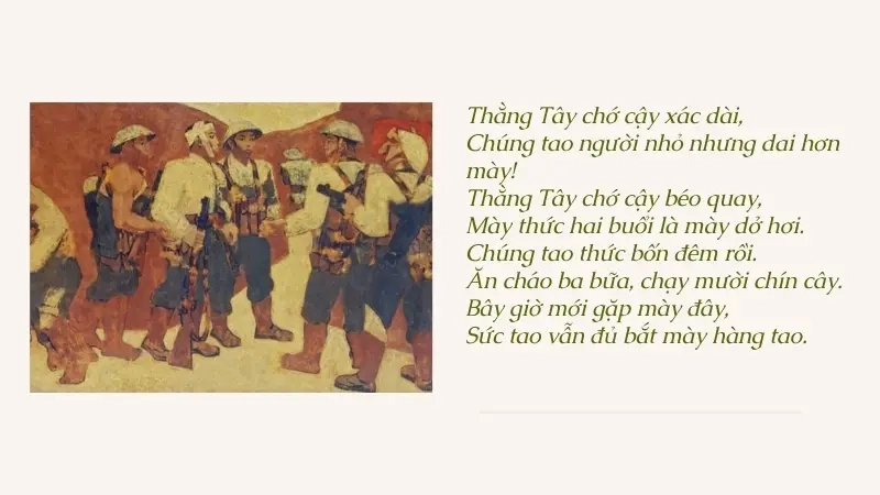 Thằng Tây chớ cậy xác dài, Chúng tao người nhỏ nhưng dai hơn mày!