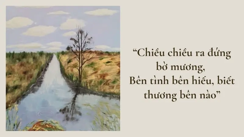 Chiều chiều ra đứng bờ mương, Bên tình bên hiếu, biết thương bên nào