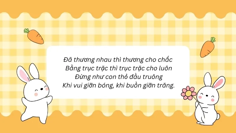 Đã thương nhau thì thương cho chắc Bằng trục trặc thì trục trặc cho luôn