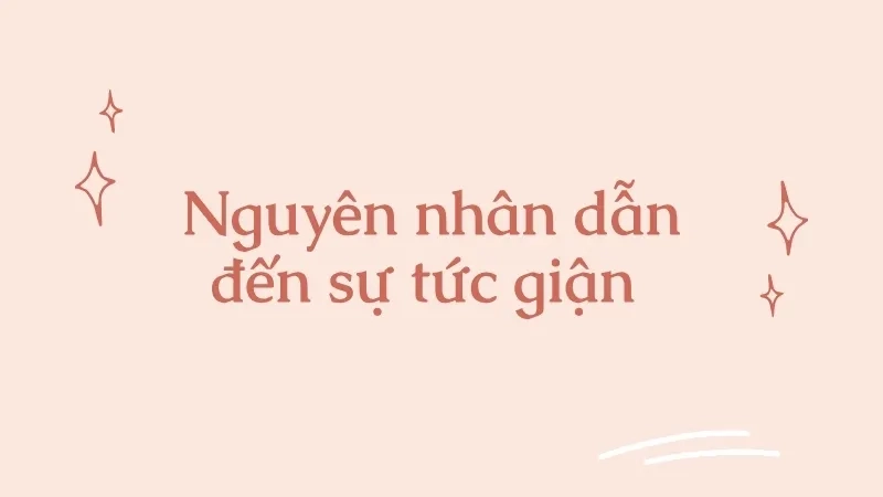 Nguyên nhân dẫn đến sự tức giận 
