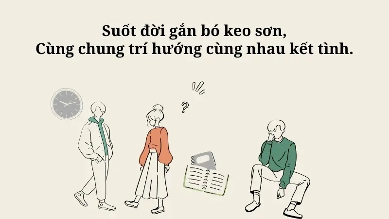 Suốt đời gắn bó keo sơn, Cùng chung trí hướng cùng nhau kết tình