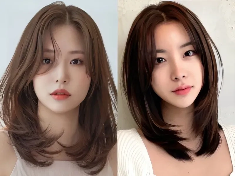 Kiểu tóc uốn ngang vai hàn quốc giúp nàng thêm phần duyên dáng