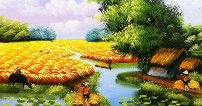 Hình ảnh mộc mạc giữa Đồng lúa