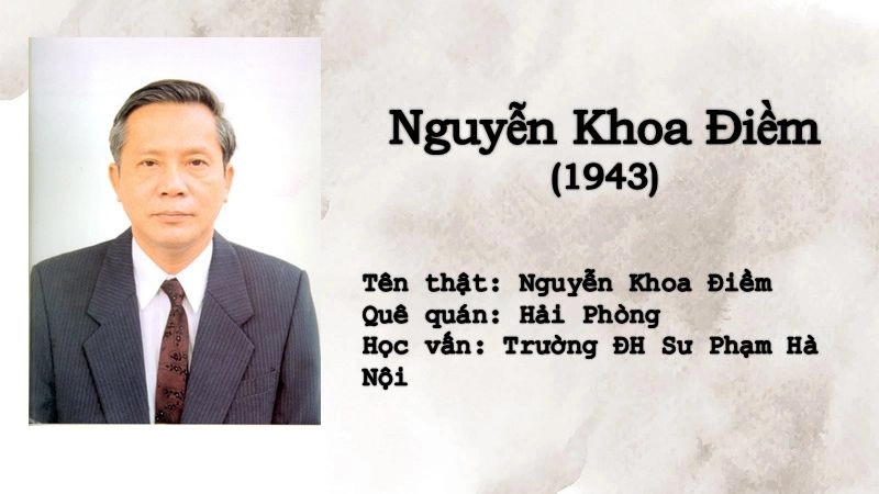 Nguyễn Khoa Điềm sinh năm 1943 tại tỉnh Thừa Thiên-Huế