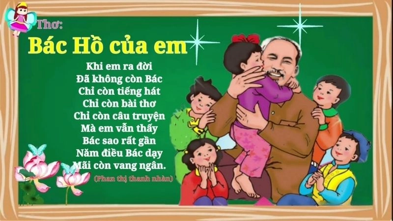 bài thơ Bác Hồ của em đã gieo vào lòng trẻ thơ niềm kính yêu Bác Hồ