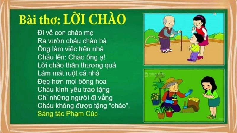 Bài thơ Lời chào không chỉ là sự bắt đầu mà còn là biểu hiện của tấm lòng yêu thương và lòng tôn trọng