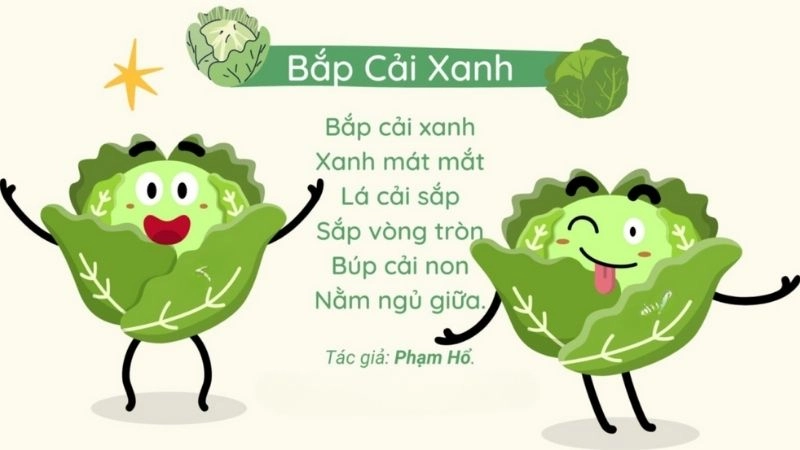 Bắp Cải Xanh là bài thơ ngọt ngào cho thiếu nhi