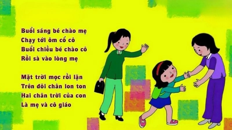 Bài thơ Cô và mẹ đã nhẹ nhàng tái hiện hình ảnh hai người phụ nữ yêu thương bé nhất
