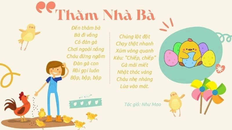 Bài thơ Thăm nhà bà tái hiện khung cảnh nông thôn thanh bình