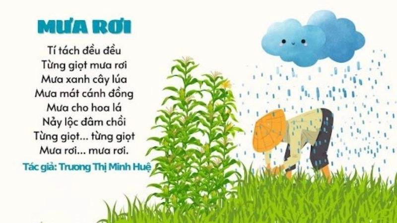 Bài thơ Mưa rơi của Trương Minh Huệ vẽ nên khung cảnh thiên nhiên đầy sức sống