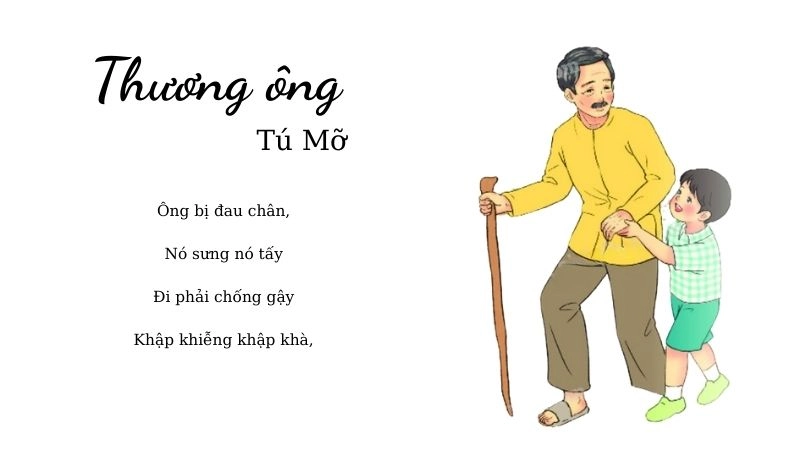 Bài bài Thương ông như một nét vẽ dịu dàng chạm vào trái tim người đọc