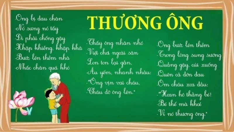 bài thơ Thương ông đã khơi gợi tình cảm thiêng liêng dành cho ông