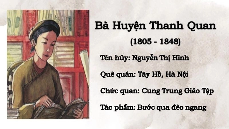 Bà Huyện Thanh Quan là một trong những nhà thơ nữ tiêu biểu của văn học Việt Nam