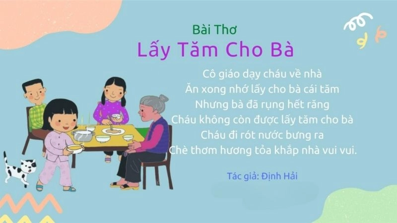 Bài thơ Lấy tăm cho bà của Định Hải kể lại ký ức giản dị nhưng chan chứa tình yêu thương