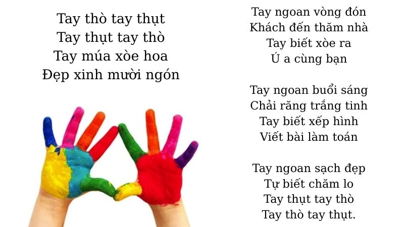Bài thơ Tay ngoan khắc họa tuổi thơ hồn nhiên