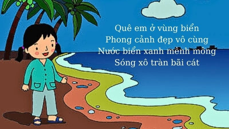 Bài thơ Quê em vùng biển là bức tranh thiên nhiên