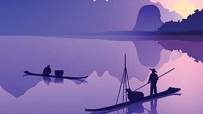 Bài thơ ông lái đò giữa bến cũ chiều rơi