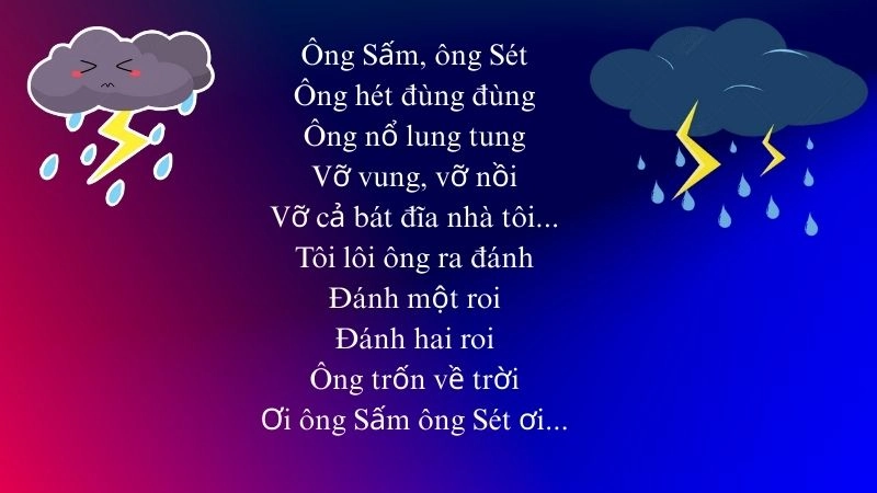 Bài thơ Ông Sấm ông Sét vang động trời xanh