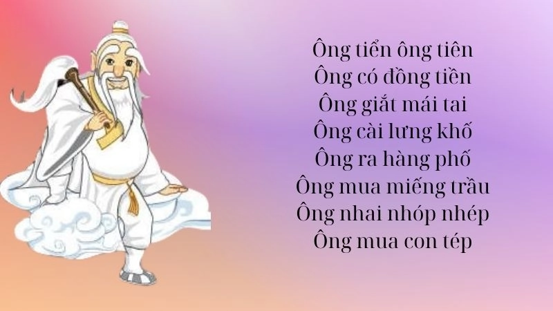 Bài thơ Ông Tiển Ông Tiên với vần điệu bắt tai