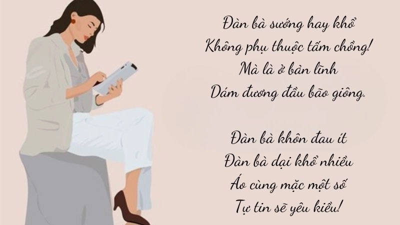 Bài thơ Đàn bà bản lĩnh mạnh mẽ vượt qua gian khó