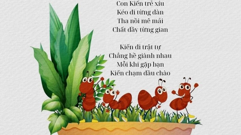 Bài thơ Đàn kiến tha mồi cần mẫn suốt ngày dài