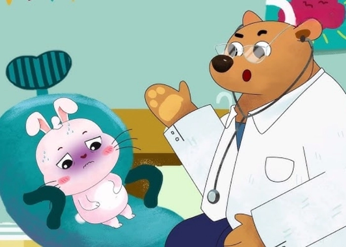 Cả lớp lo lắng Thỏ bông bị ốm