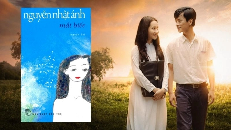 Bìa sách Mắt Biếc của Nguyễn Nhật Ánh, gợi ký ức tuổi thơ ngọt ngào.