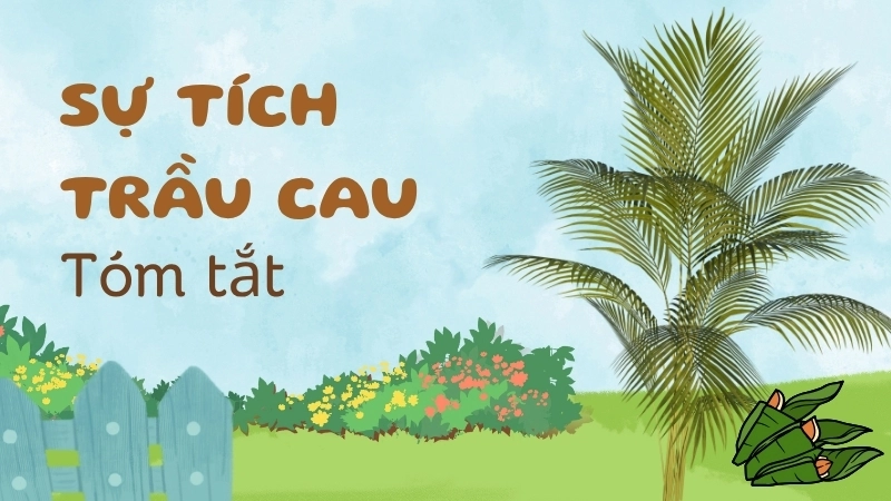 Hình ảnh minh họa câu chuyện sự tích trầu cau nổi tiếng trong kho tàng truyện dân gian Việt Nam