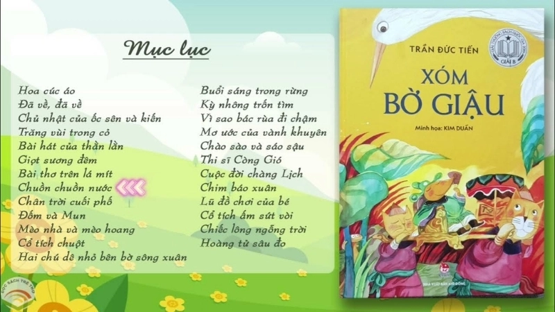 Hình ảnh minh họa các nhân vật chính cùng mạch truyện nhẹ nhàng, đầy tình người trong Xóm Bờ Giậu