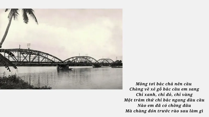 Mồng tơi bắc chả nên cầu Chàng về xẻ gỗ bắc cầu em sang