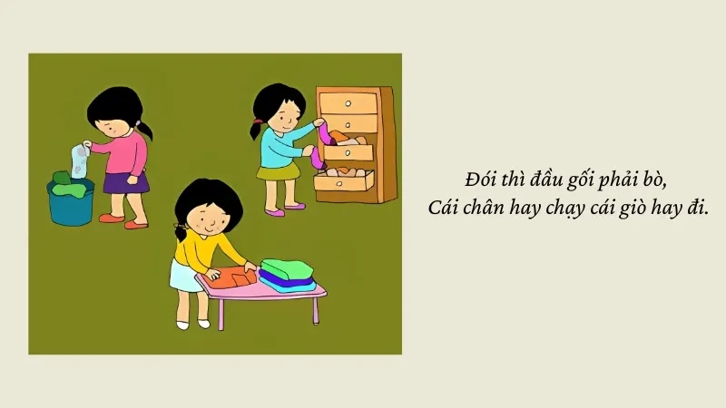 Đói thì đầu gối phải bò, Cái chân hay chạy cái giò hay đi
