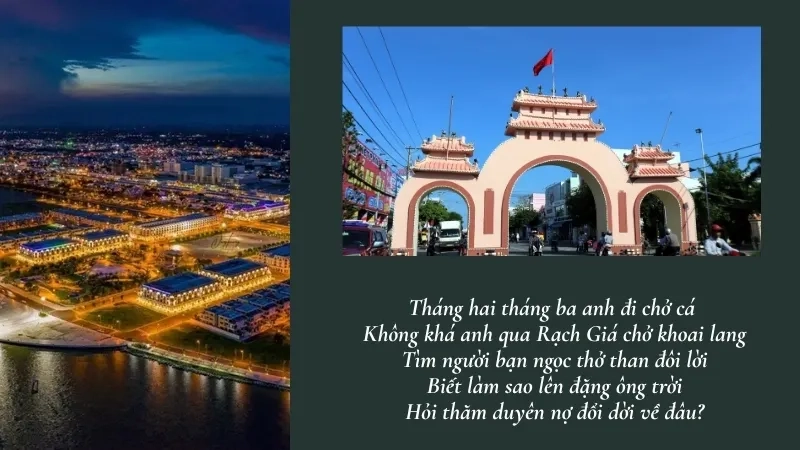 Tháng hai tháng ba anh đi chở cá Không khá anh qua Rạch Giá chở khoai lan