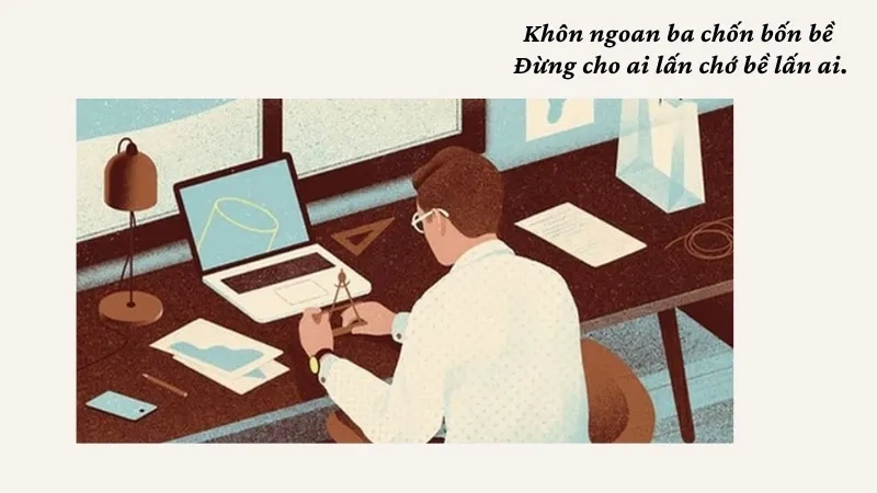 Khôn ngoan ba chốn bốn bề Đừng cho ai lấn chớ bề lấn ai