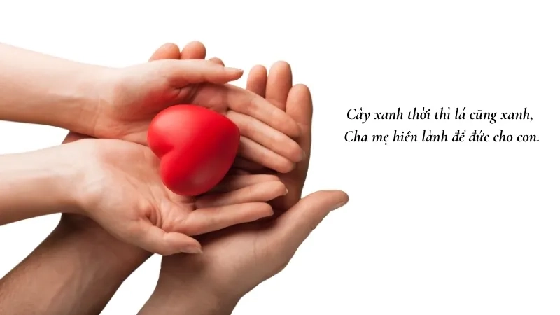 Cây xanh thời thì lá cũng xanh, Cha mẹ hiền lành để đức cho con