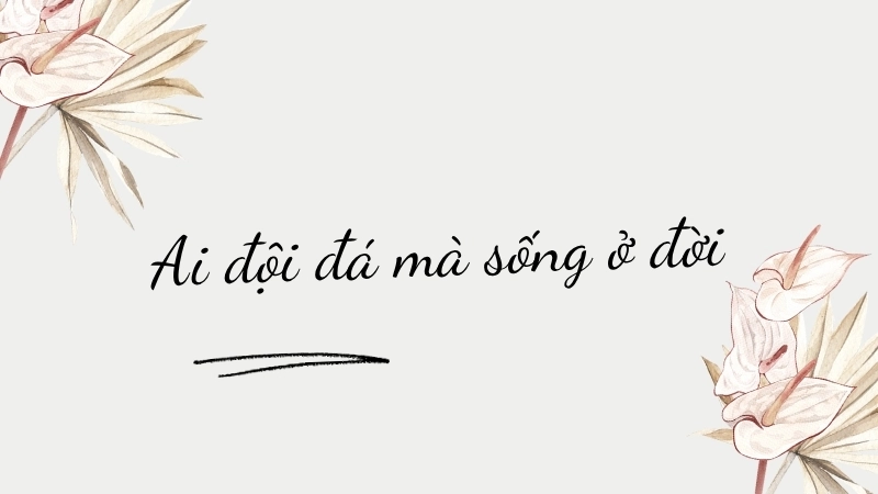 Ai đội đá mà sống ở đời