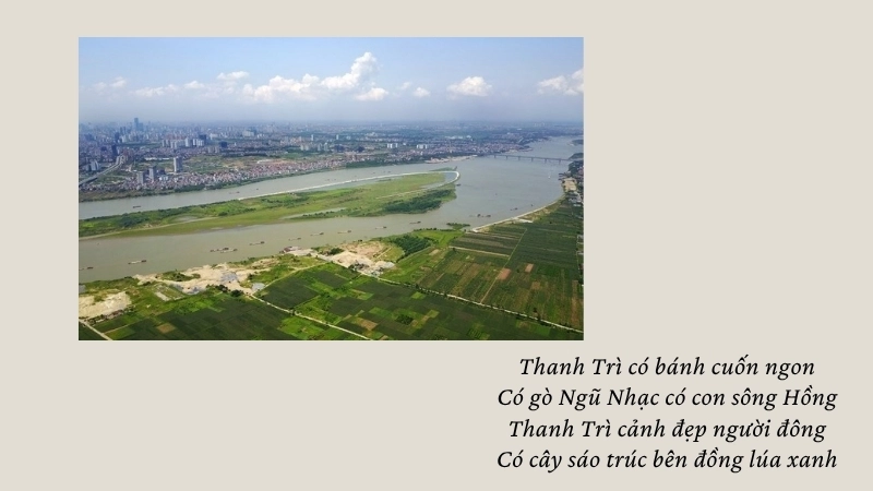 Thanh Trì có bánh cuốn ngon Có gò Ngũ Nhạc có con sông Hồng