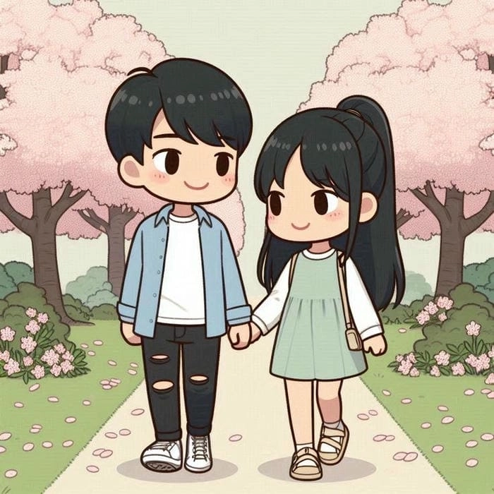 Ngắm hình nền cặp đôi dễ thương, phong cách ngọt ngào và đáng yêu