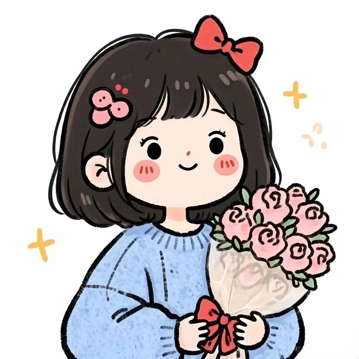 Chiêm ngưỡng hình cô gái cầm hoa anime, nét vẽ dễ thương