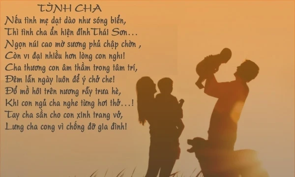 Các bài thơ về tình cảm gia đình chan chứa Tình cha