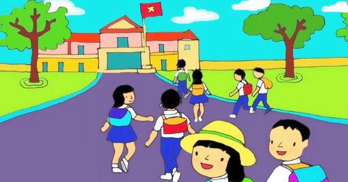 Về lại mái trường cùng bài thơ về trường em tuổi học trò