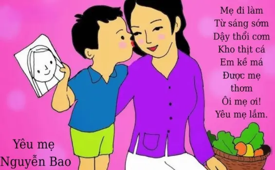 Bài thơ Yêu mẹ (Nguyễn Bao) - Chủ đề Trường mầm non