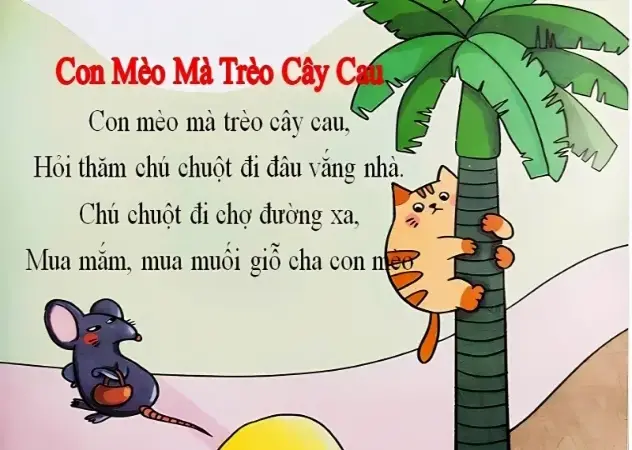 Ý nghĩa và lời bài ca dao Con mèo mà trèo cây cau cho trẻ